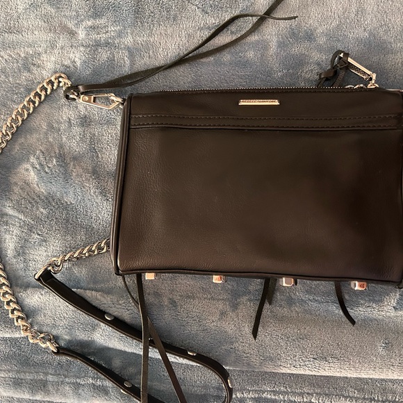 Rebecca Minkoff - Black Leather Chain Strap Bag Mini - Picture 9 of 12